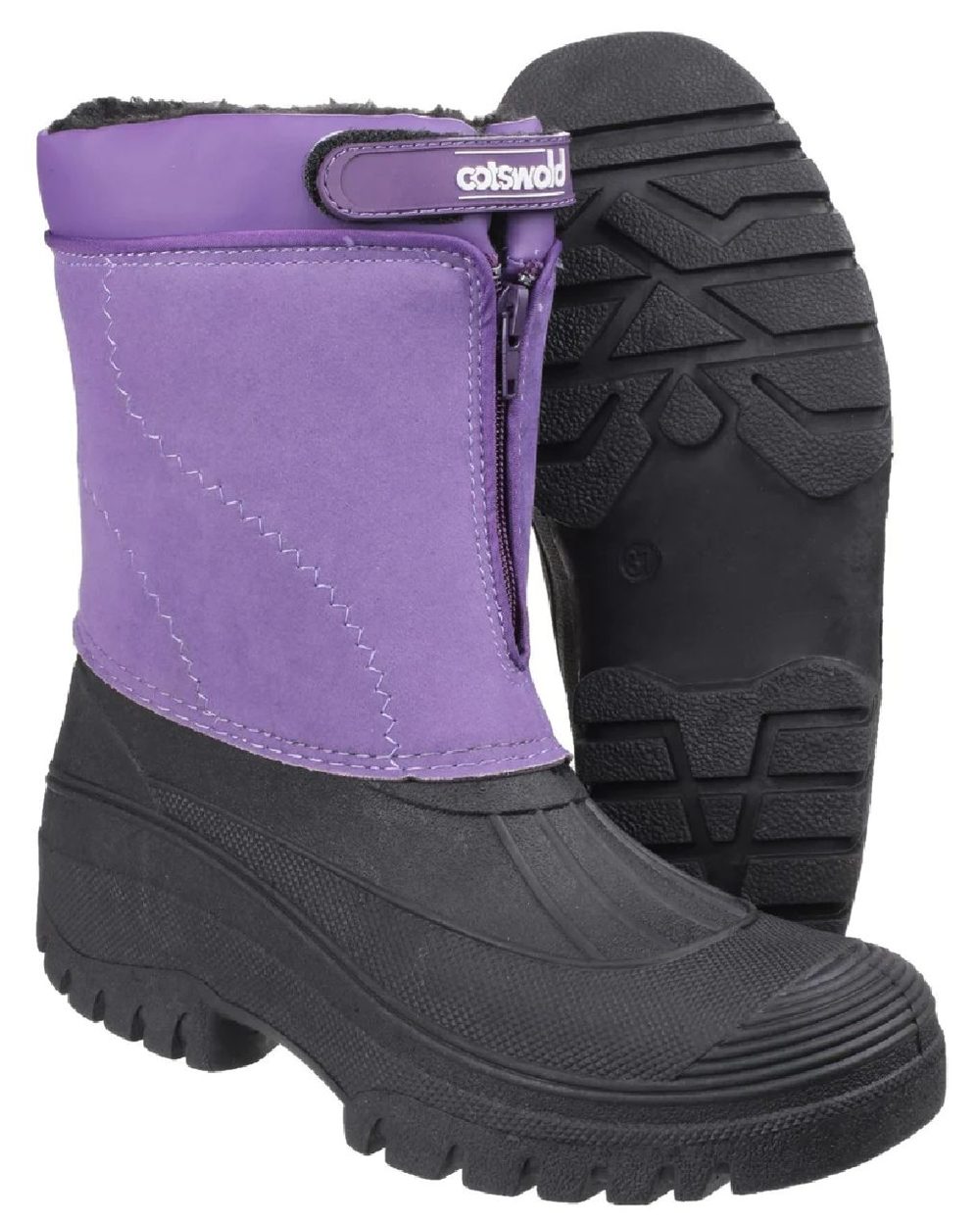 Purple coloured Cotswold Womens Venture Waterproof Winter Boots on white background 