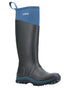 Turquoise coloured Cotswold Womens Wentworth Wellingtons on white background 