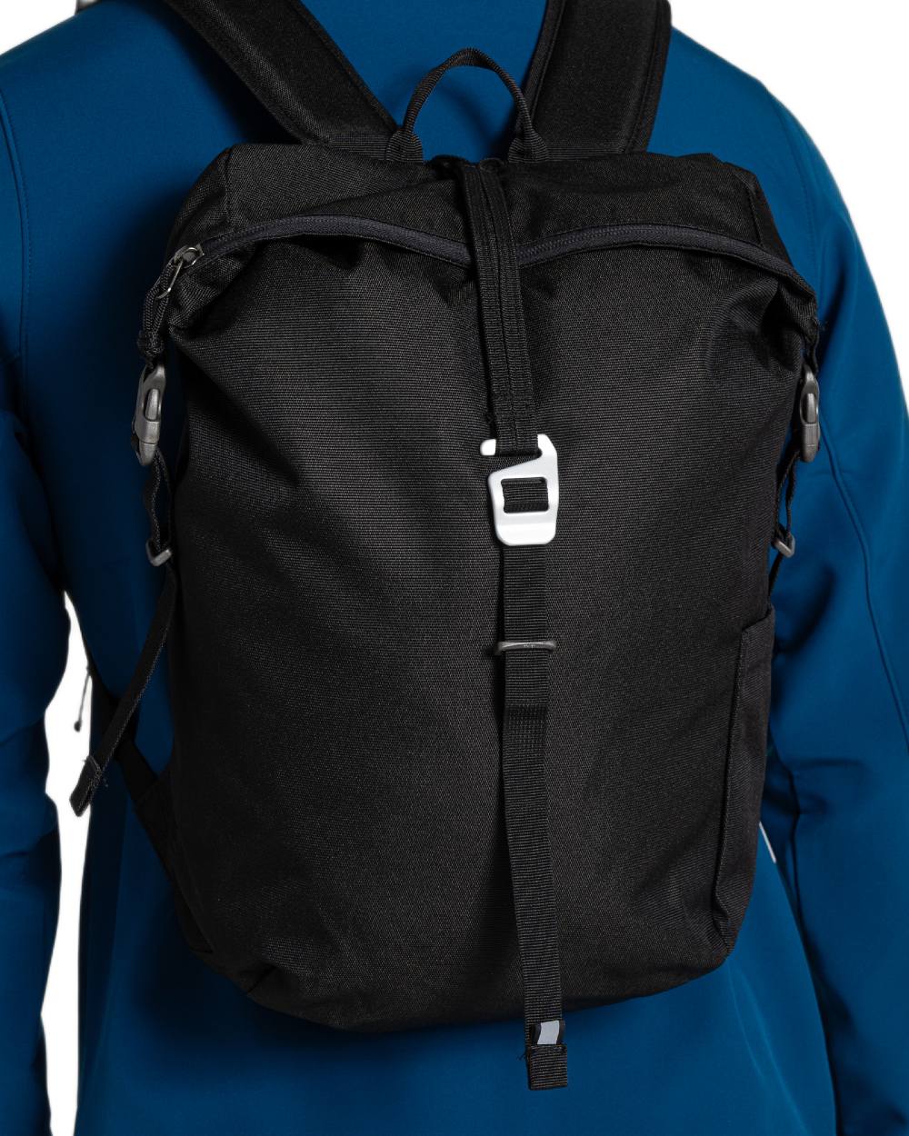 Black Coloured Craghoppers Expert 16L Kiwi Classic Rolltop Backpack on white background 
