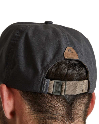 Carbon Grey Coloured Craghoppers Expert Kiwi Cap on white background 