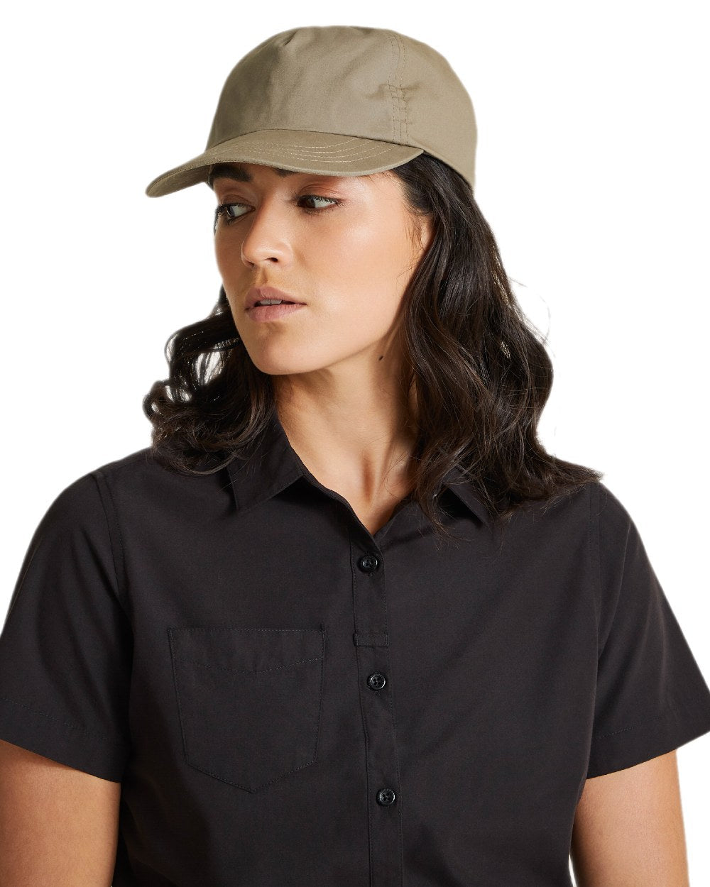 Pebble Coloured Craghoppers Expert Kiwi Cap on white background 