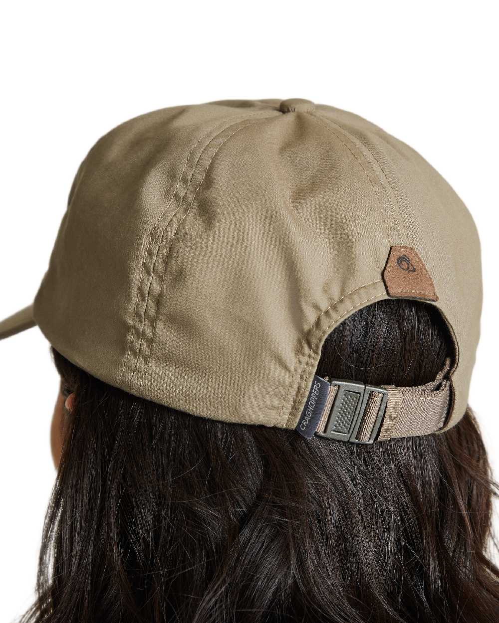 Pebble Coloured Craghoppers Expert Kiwi Cap on white background 