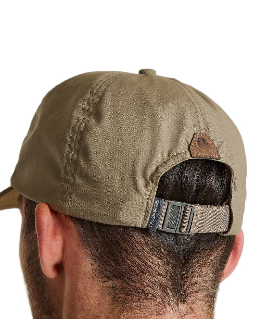 Pebble Coloured Craghoppers Expert Kiwi Cap on white background 