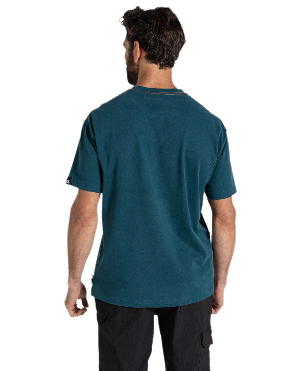 Dark Aegean Blue Coloured Craghoppers Expert Mens Batley Workwear T-Shirt on white background 