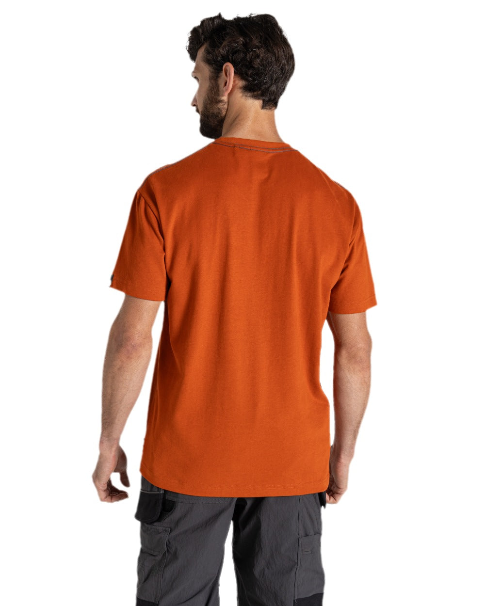 Potters Clay Coloured Craghoppers Expert Mens Batley Workwear T-Shirt on white background 
