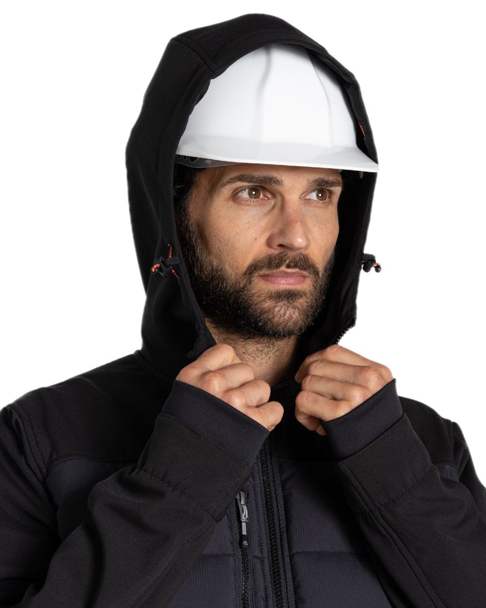 Black Coloured Craghoppers Expert Mens Castleford Hybrid Workwear Jacket on white background 