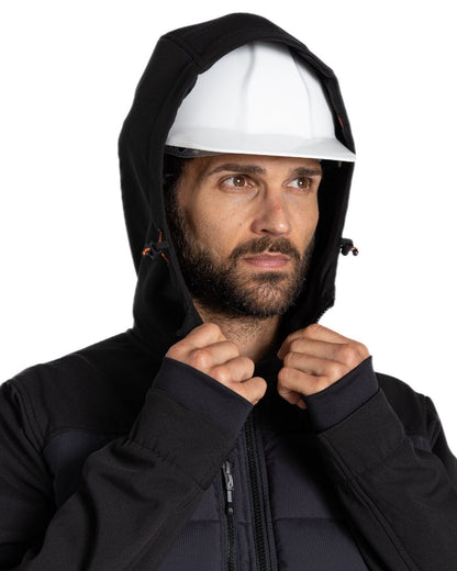 Black Coloured Craghoppers Expert Mens Castleford Hybrid Workwear Jacket on white background 