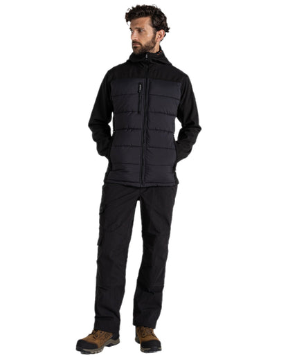 Black Coloured Craghoppers Expert Mens Castleford Hybrid Workwear Jacket on white background 