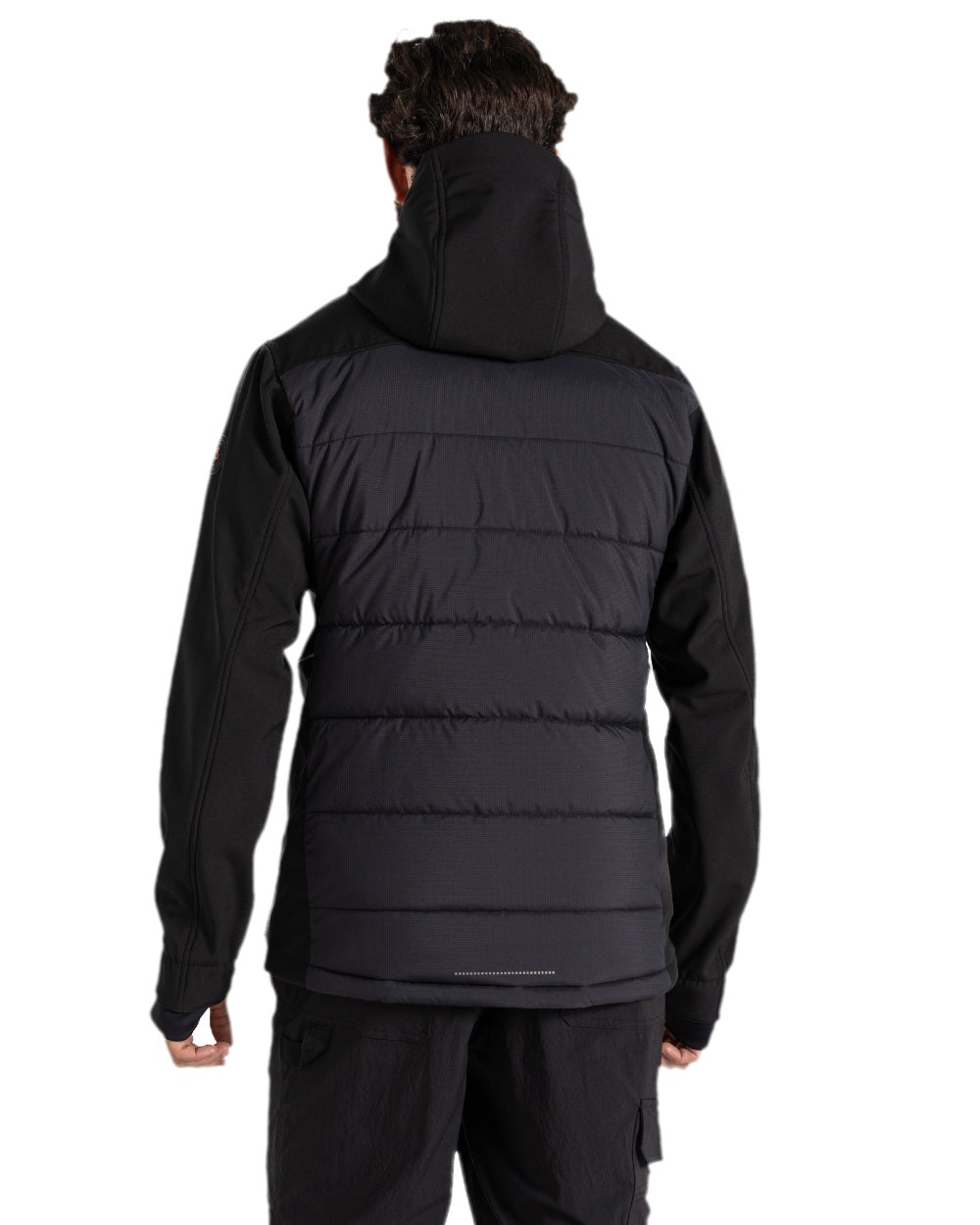 Black Coloured Craghoppers Expert Mens Castleford Hybrid Workwear Jacket on white background 