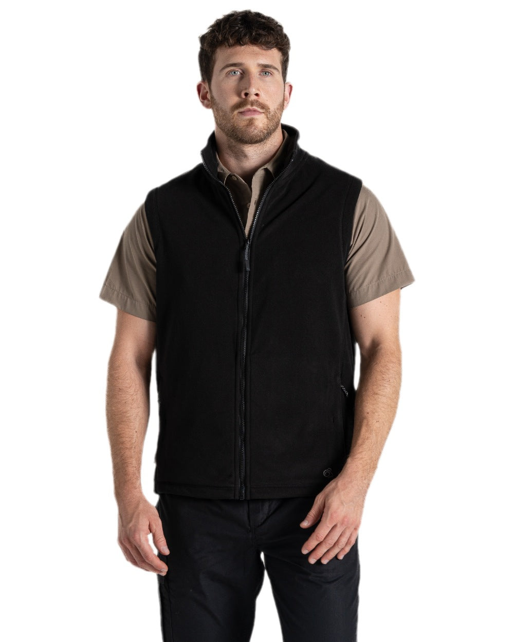 Black Coloured Craghoppers Expert Mens Corey Fleece Vest on white background 