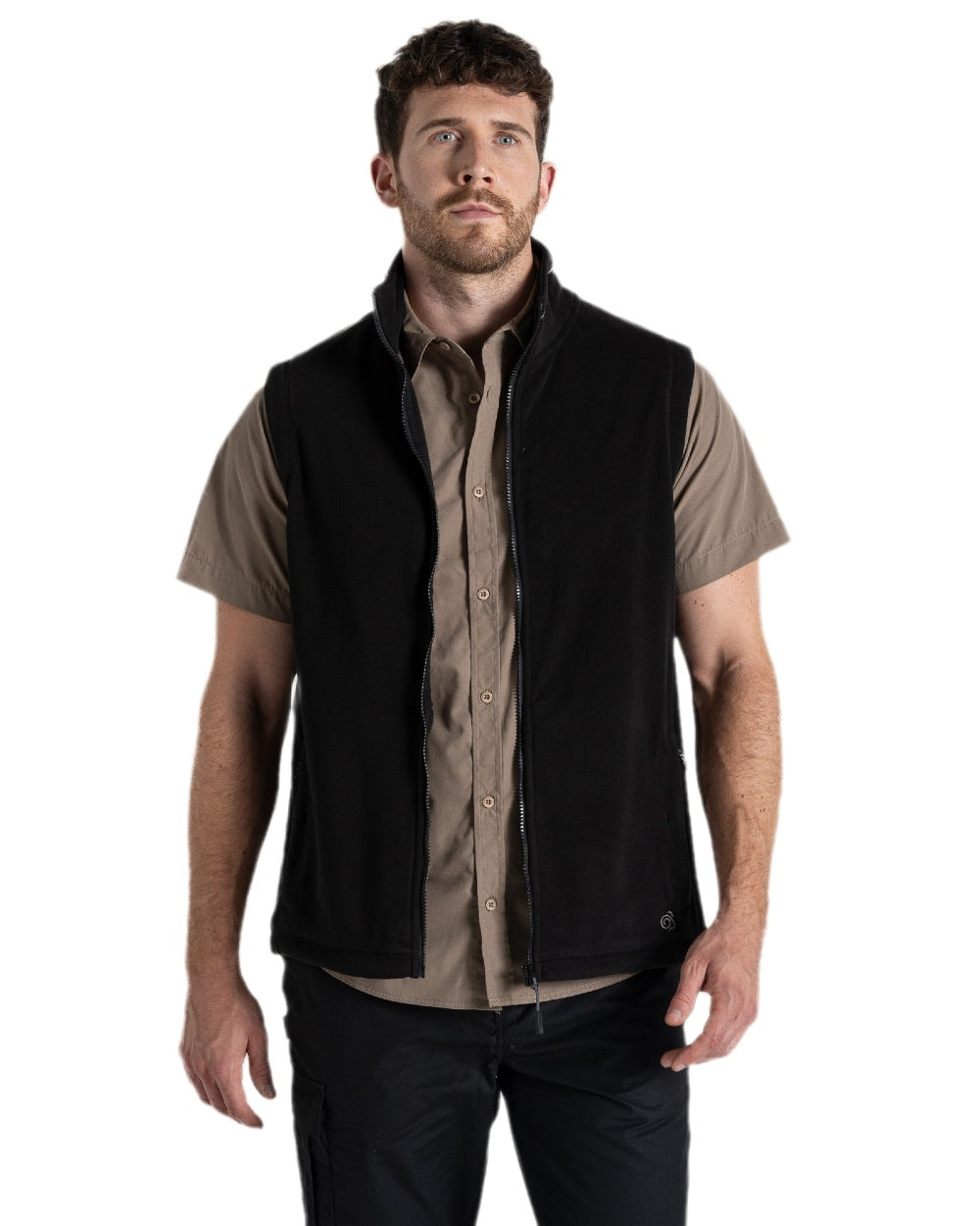 Black Coloured Craghoppers Expert Mens Corey Fleece Vest on white background 