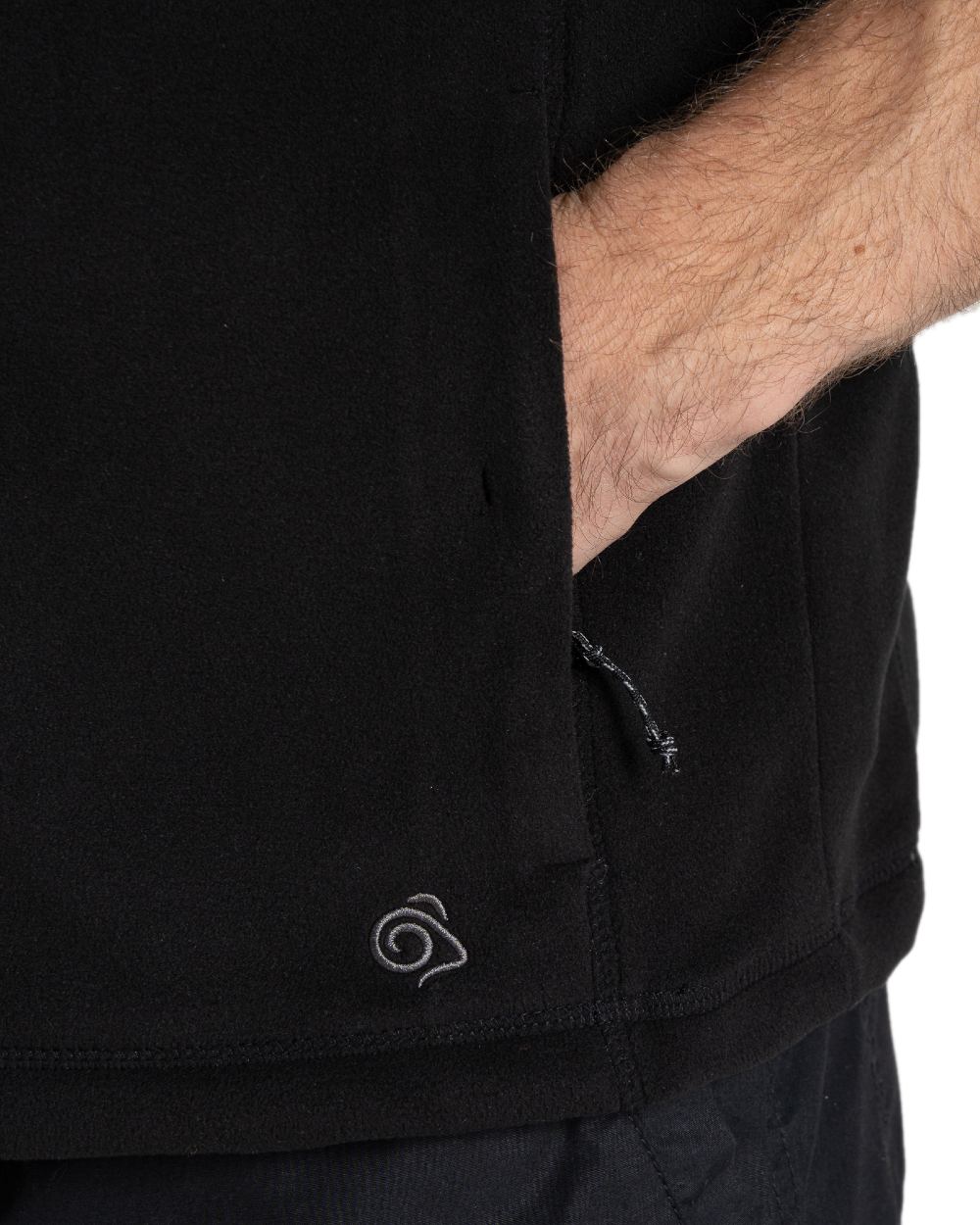 Black Coloured Craghoppers Expert Mens Corey Fleece Vest on white background 