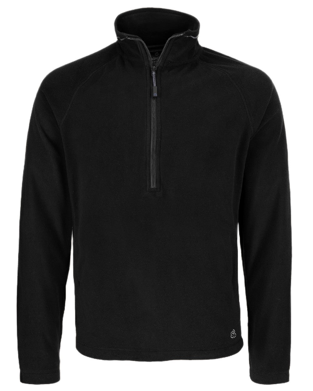 Black Coloured Craghoppers Mens Expert Corey 200 Fleece Half Zip Sweater on white background 