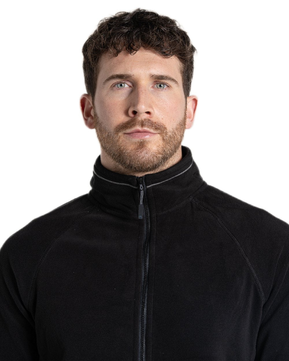 Black Coloured Craghoppers Mens Expert Corey 200 Fleece Half Zip Sweater on white background 
