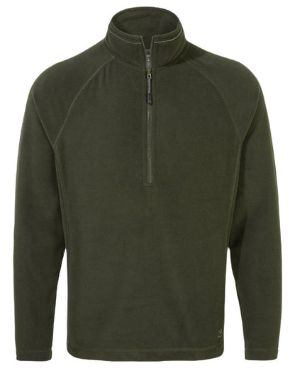 Dark Cedar Coloured Craghoppers Mens Expert Corey 200 Fleece Half Zip Sweater on white background 
