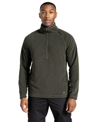 Dark Cedar Coloured Craghoppers Mens Expert Corey 200 Fleece Half Zip Sweater on white background 