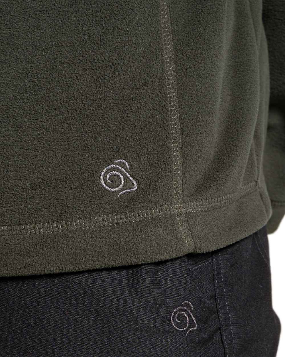 Dark Cedar Coloured Craghoppers Mens Expert Corey 200 Fleece Half Zip Sweater on white background 