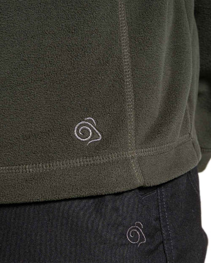 Dark Cedar Coloured Craghoppers Mens Expert Corey 200 Fleece Half Zip Sweater on white background 