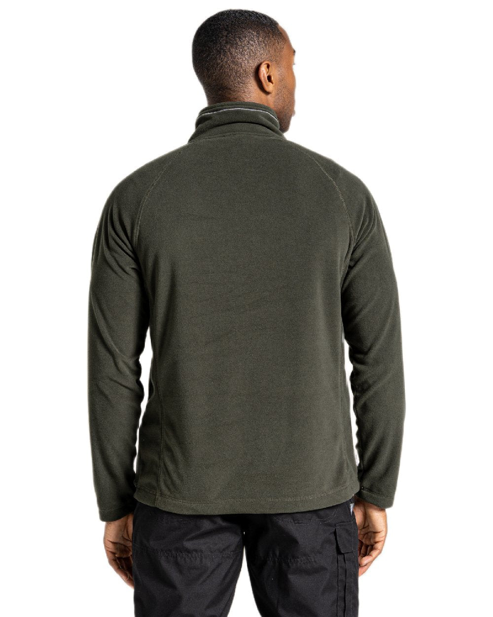 Dark Cedar Coloured Craghoppers Mens Expert Corey 200 Fleece Half Zip Sweater on white background 