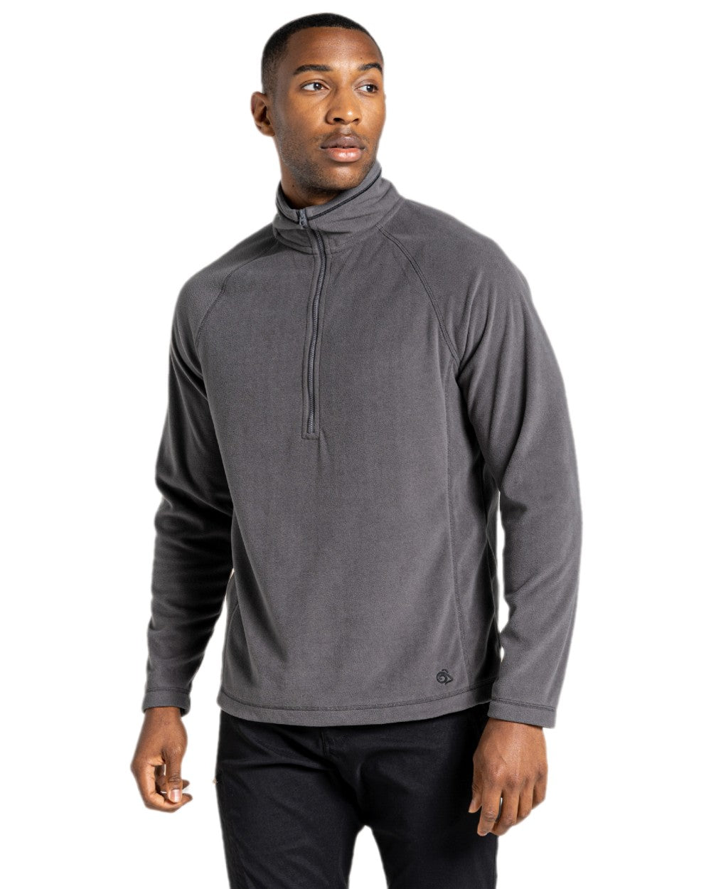 Dark Navy Coloured Craghoppers Mens Expert Corey 200 Fleece Half Zip Sweater on white background 