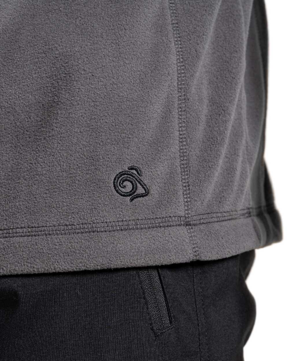 Dark Navy Coloured Craghoppers Mens Expert Corey 200 Fleece Half Zip Sweater on white background 