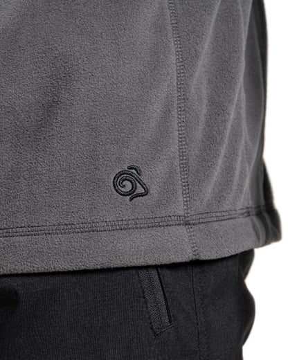 Dark Navy Coloured Craghoppers Mens Expert Corey 200 Fleece Half Zip Sweater on white background 