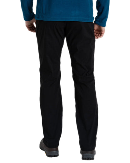 Black Coloured Craghoppers Mens Expert Kiwi Pro Stretch Trousers on white background 