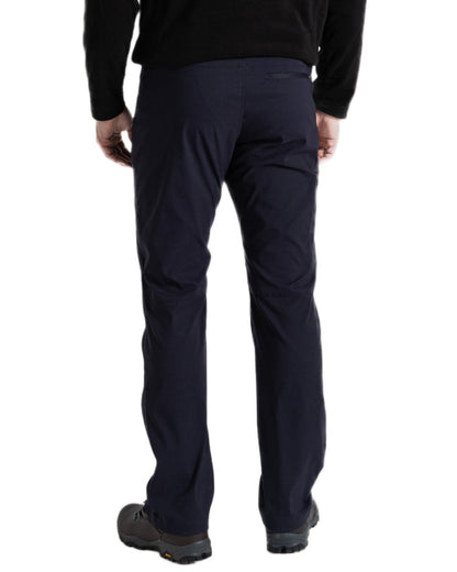 Dark Navy Coloured Craghoppers Mens Expert Kiwi Pro Stretch Trousers on white background 