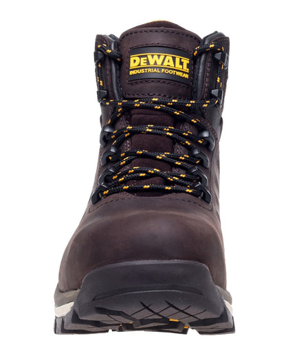 Brown Coloured DeWalt Hammer Non-Metallic Safety Boot on white background 