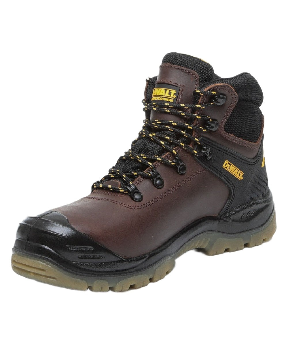 Brown Coloured DeWalt Newark Waterproof Safety Hiker Boots on white background 
