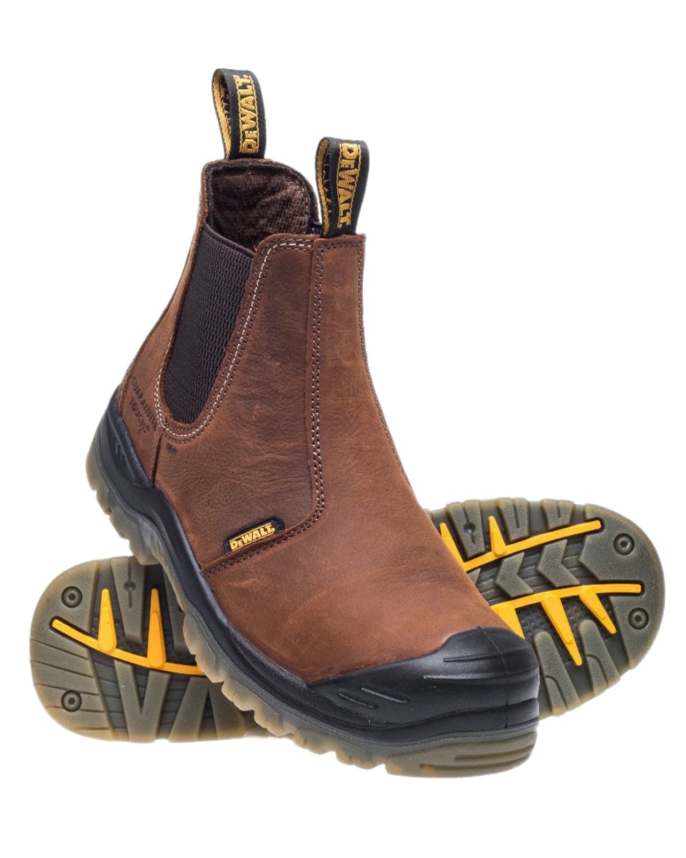 Brown Coloured DeWalt Nitrogen Dealer Boots on white background 