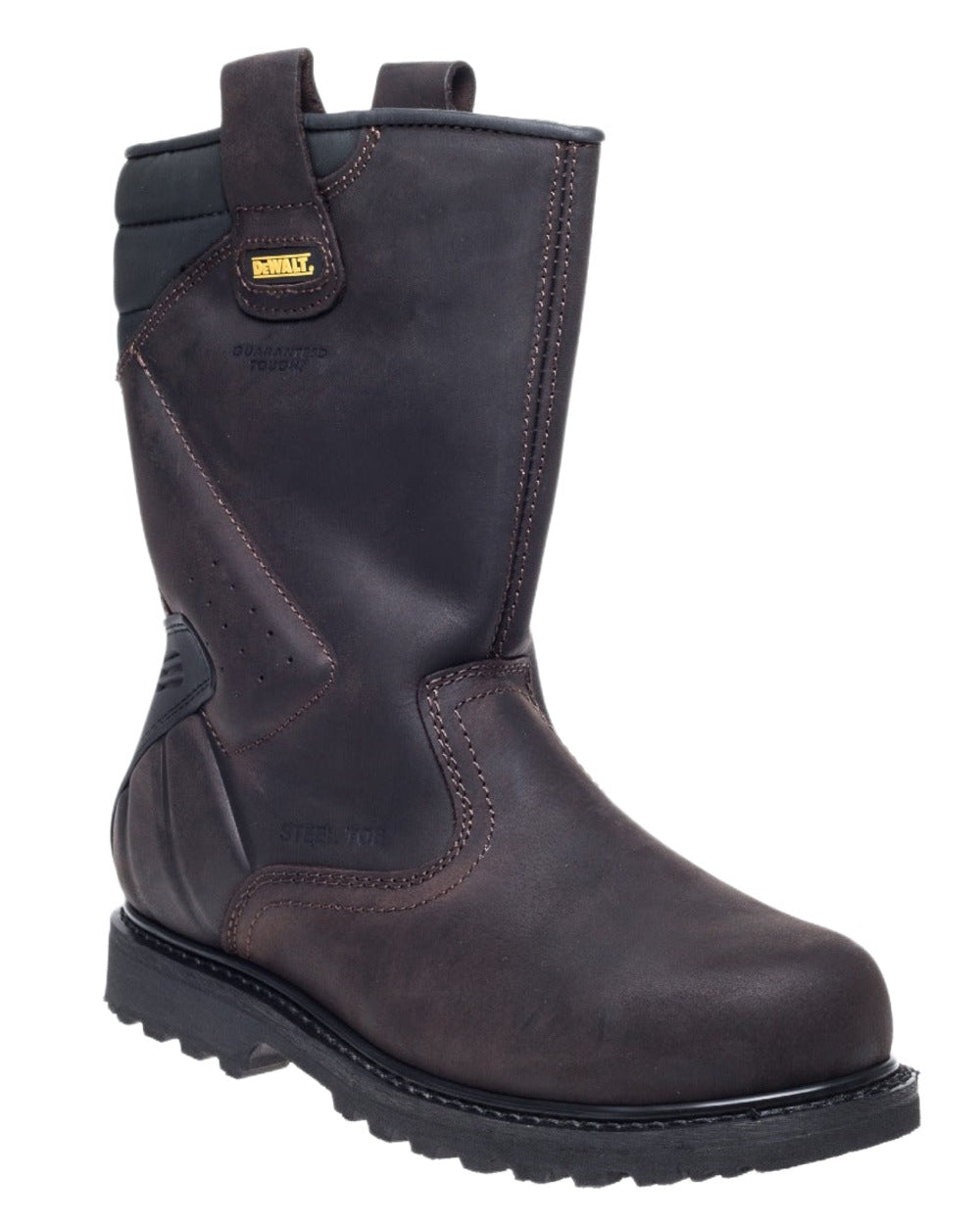 Brown Coloured DeWalt Rigger Safety Boots on white background 