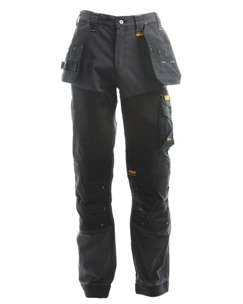 Grey coloured DeWalt Memphis Regular Fit Stretch Trousers on white background 