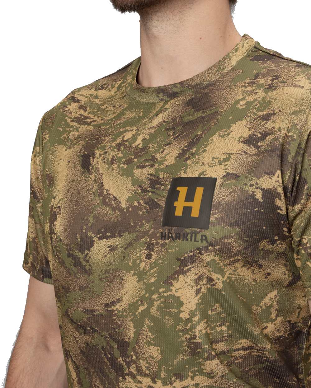 Axis Forest Coloured Harkila Deer Stalker Camo Short Sleeve T-Shirt On A White Background