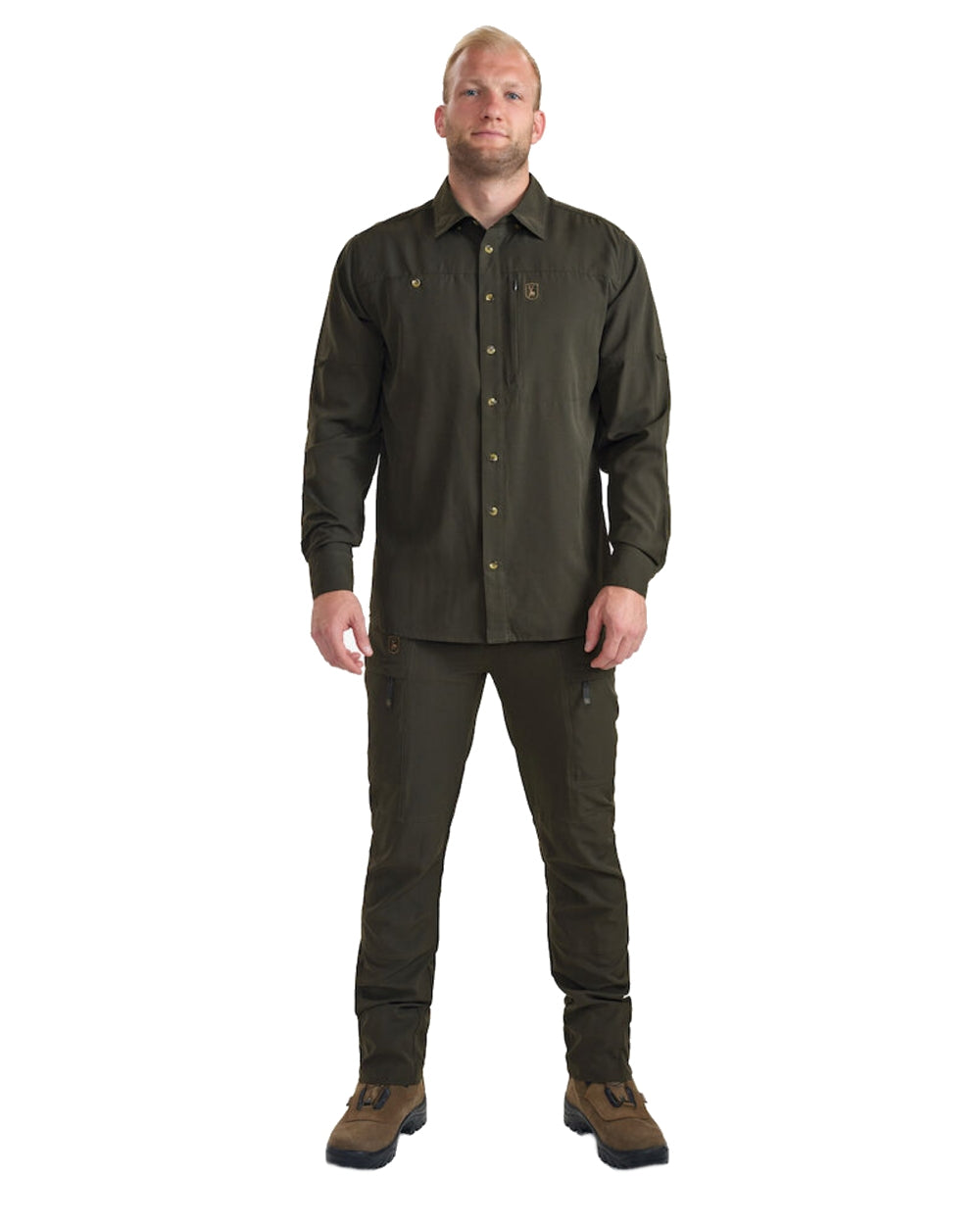 Forest Green coloured Deerhunter Canopy Shirt on white background 