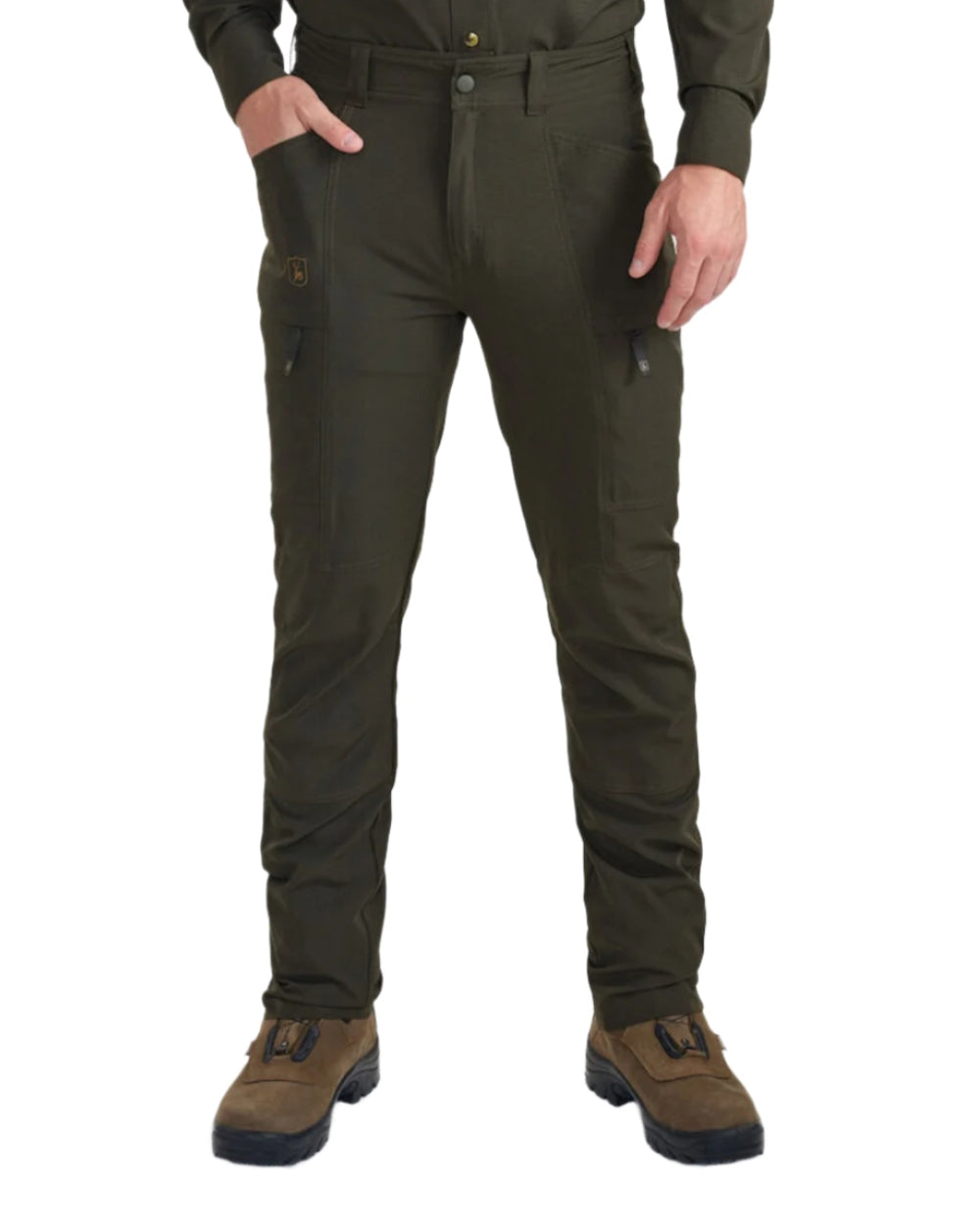 Forest Green coloured Deerhunter Canopy Trousers on white background