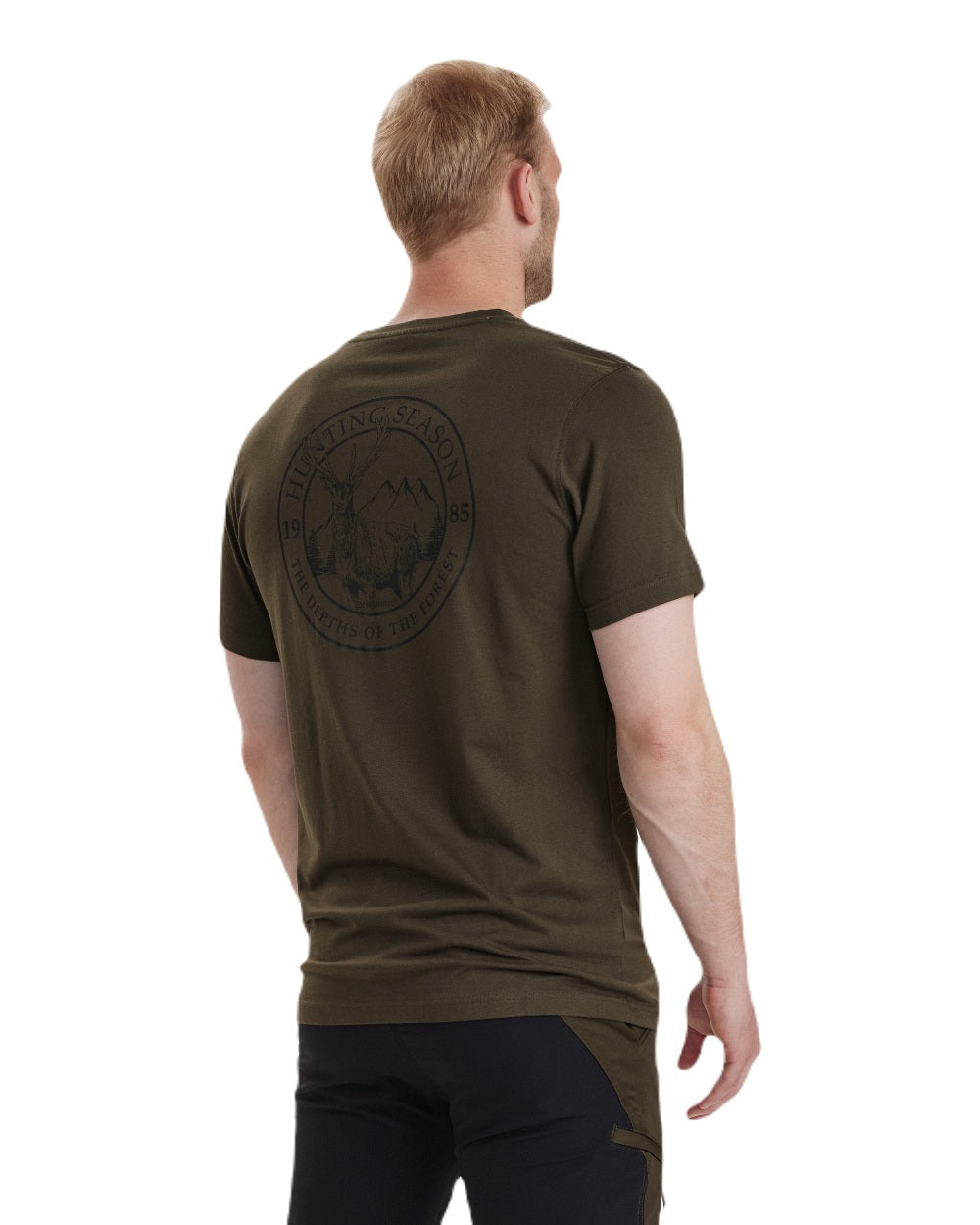 Adventure Green coloured Deerhunter Easton T-Shirt on white background 