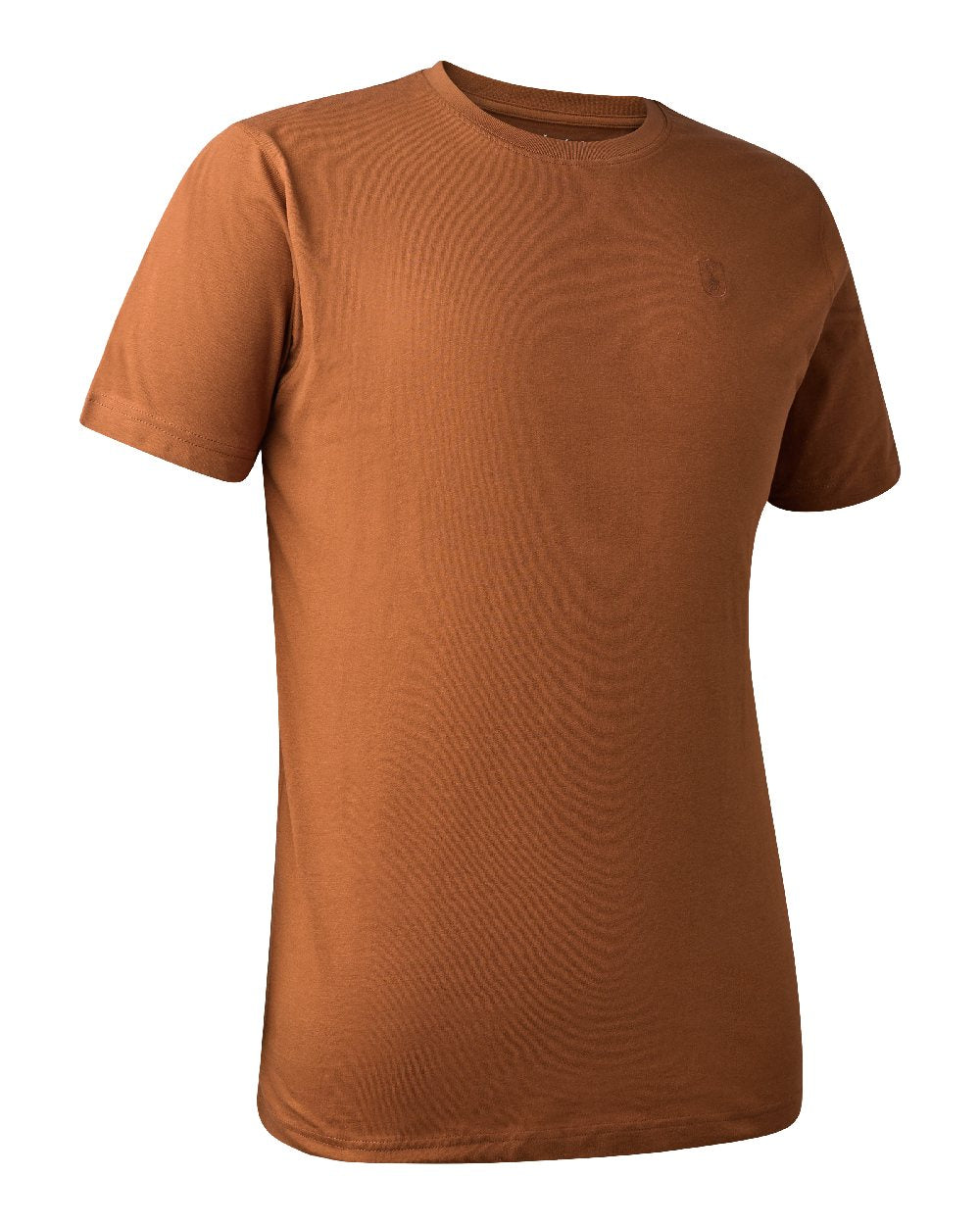 Burnt Orange coloured Deerhunter Easton T-Shirt on white background 