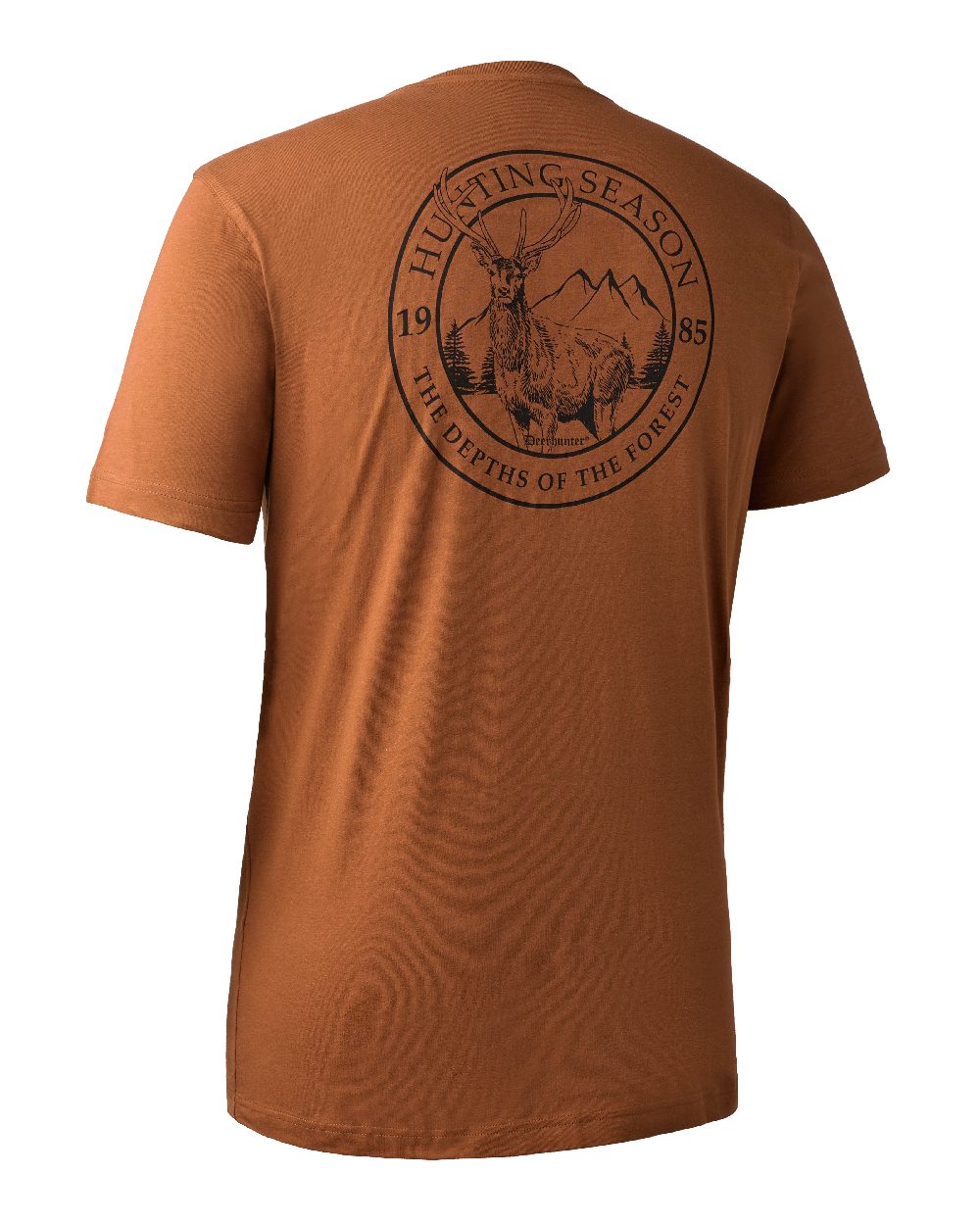 Burnt Orange coloured Deerhunter Easton T-Shirt on white background 