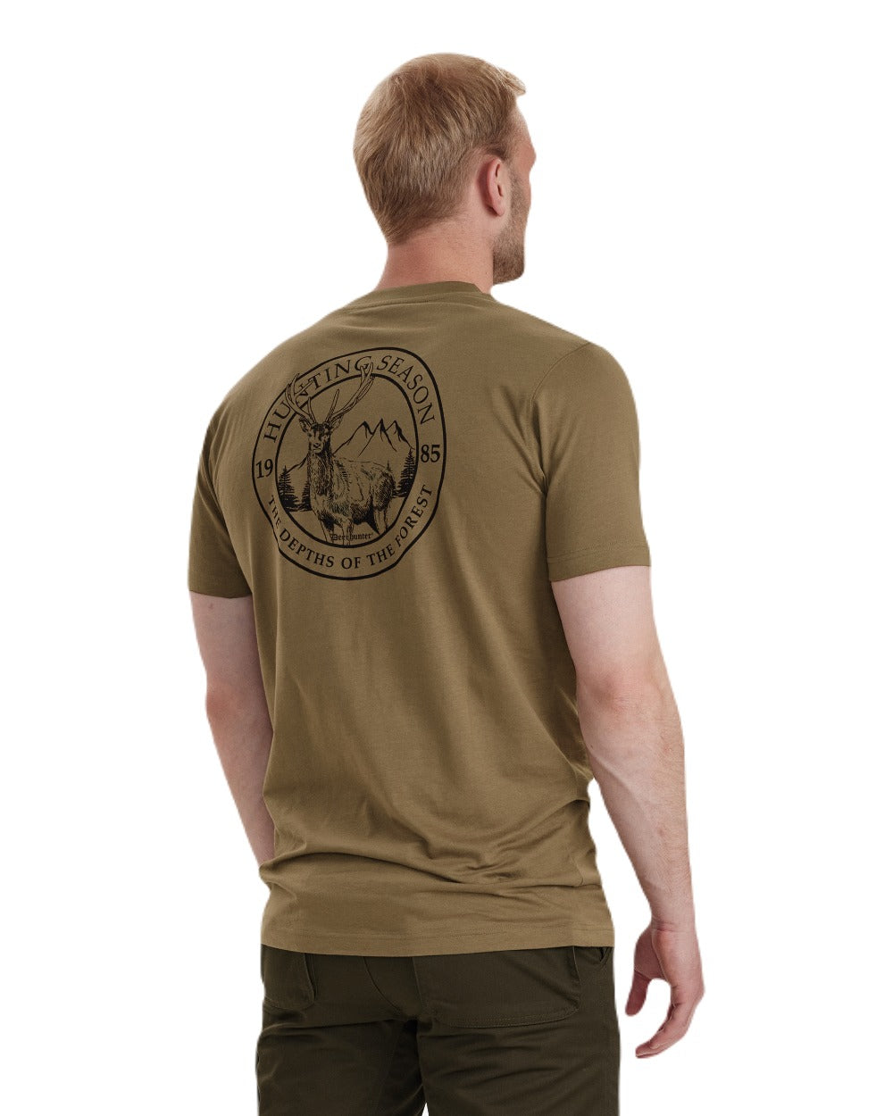 Driftwood coloured Deerhunter Easton T-Shirt on white background 