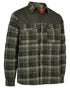 Green Check coloured Deerhunter Elbert Padded Shirt Jacket on white background 