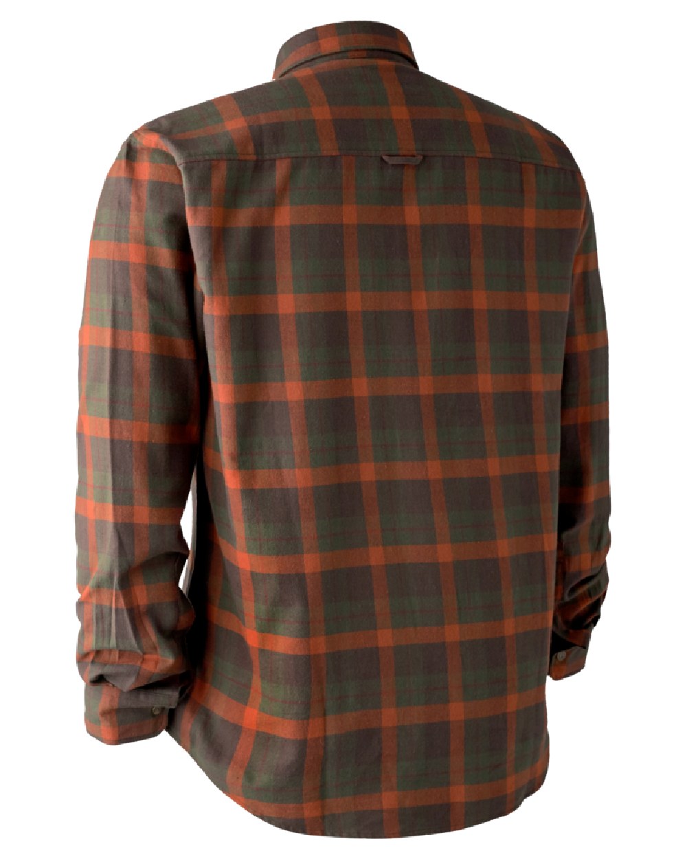 Orange Check coloured Deerhunter Ethan Check Shirt on white background 