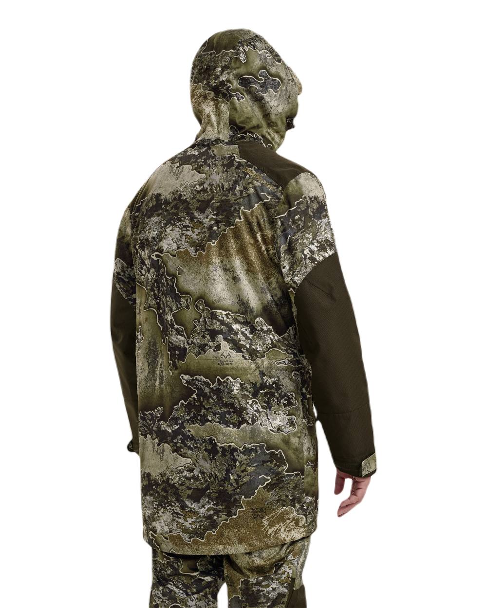 Realtree Excape coloured Deerhunter Excape Waterproof Rain Jacket on white background 