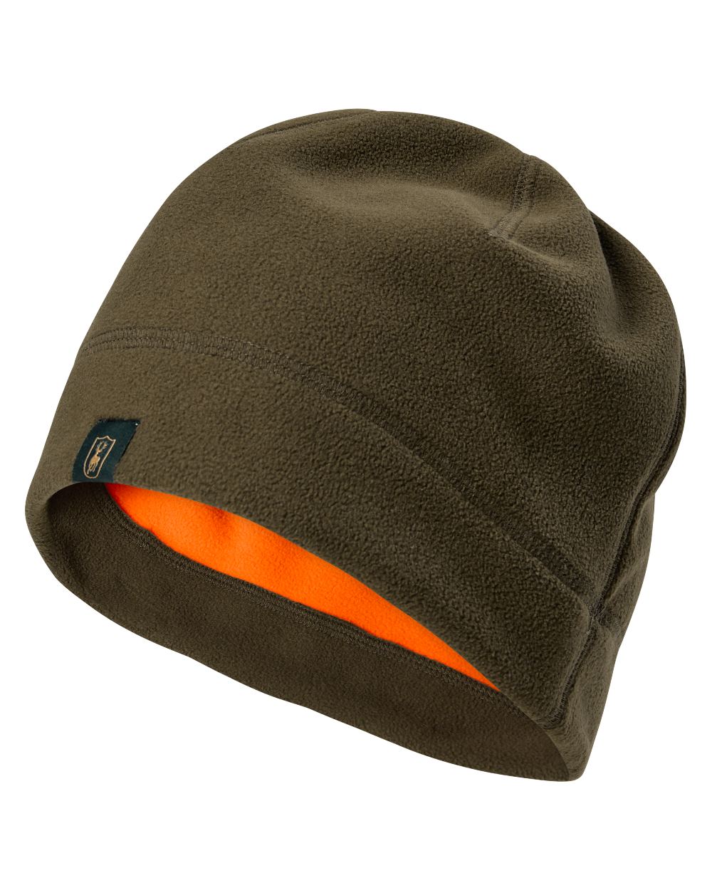 Tarmac Green coloured Deerhunter Fleece Beanie on white background 
