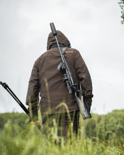 Wood coloured Deerhunter Game Pro Light Jacket on sky background 