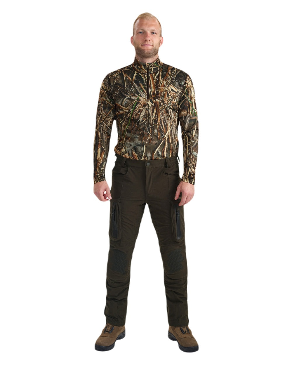 Wood coloured Deerhunter Game Pro Light Trousers on white background 