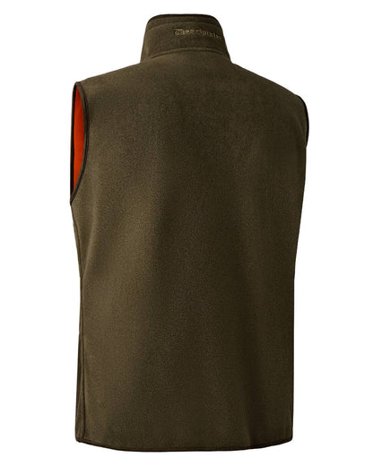Safety Orange coloured Deerhunter Gamekeeper Reversible Fleece Waistcoat on white background 