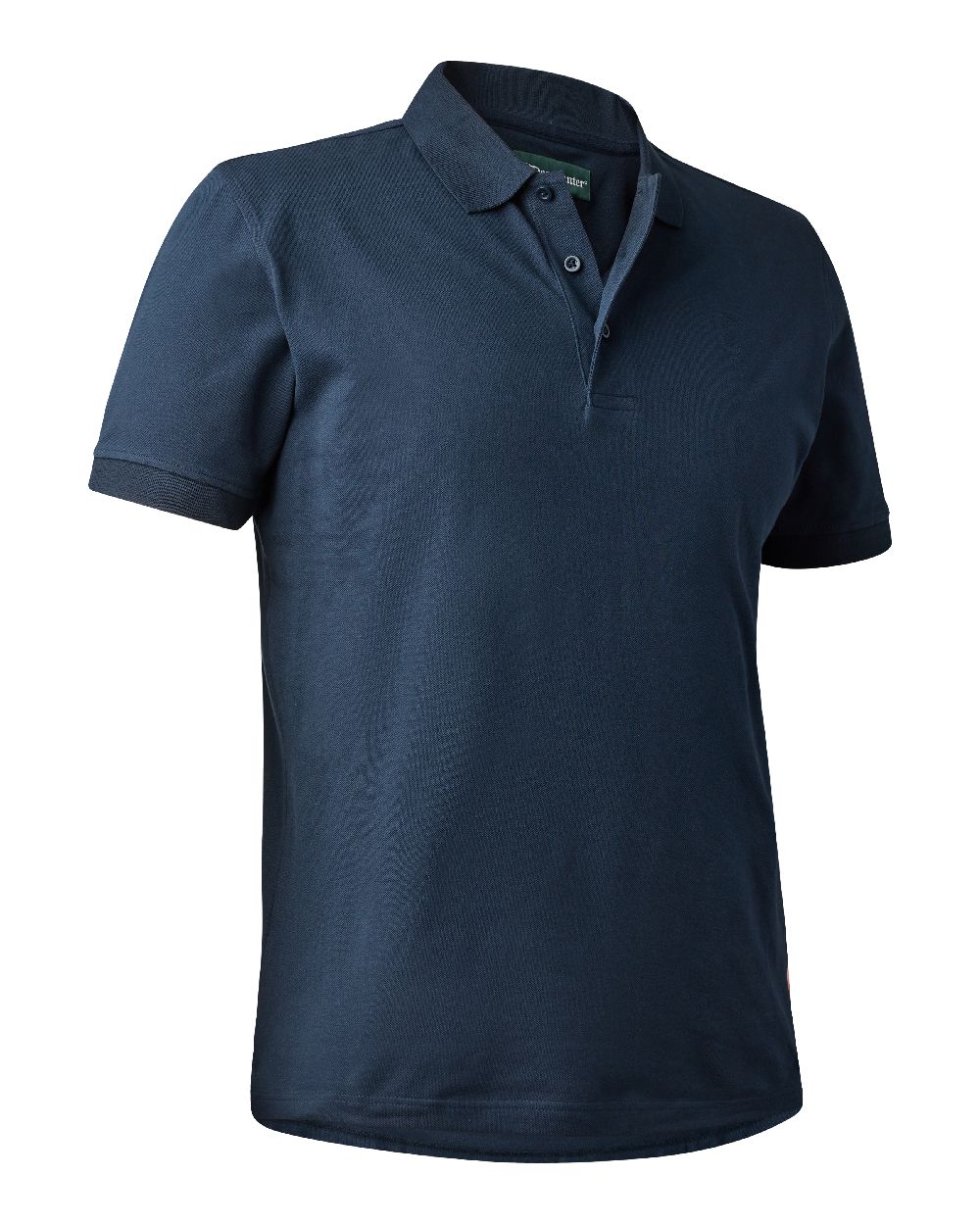 Dark Blue Deerhunter Harris Polo Shirt on white background 