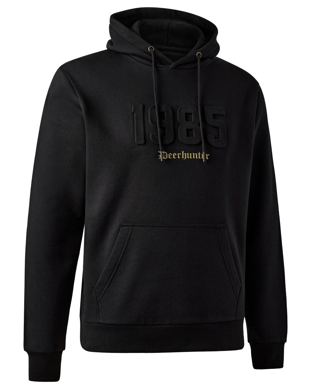 Black coloured Deerhunter Jubilee Hoodie on white background 