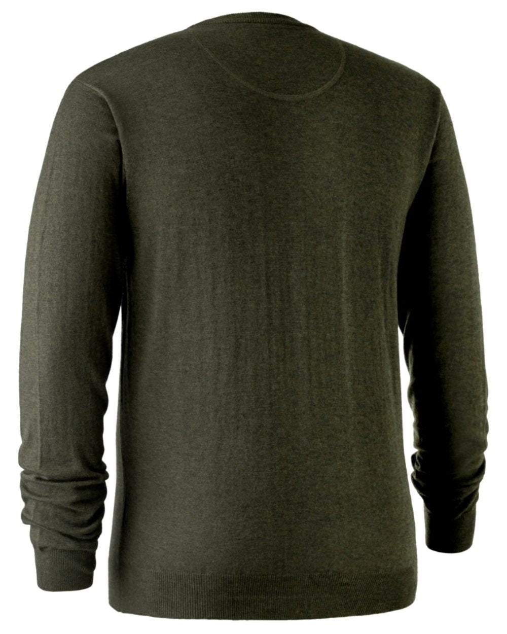 Green Melange coloured Deerhunter Kingston Knit O-Neck Jumper on white background 